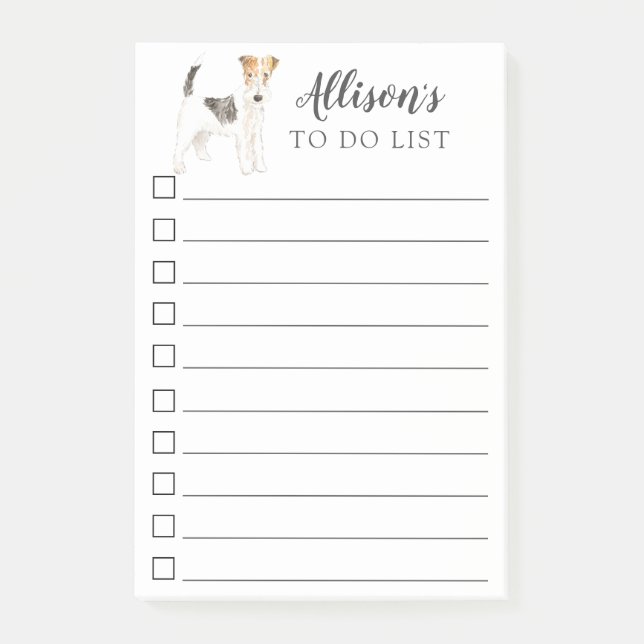 Notas Post-it® Fox terrier cabelludo del alambre personalizado (Anverso)