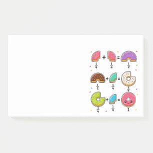 Notas Post-it® Fracciones de Donut Humor de Aprendizaje de Matemá