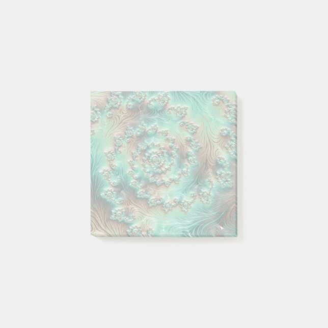 Notas Post-it® Fractal de espiral de Pastel silenciado (Anverso)