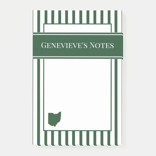 Notas Post-it® Frania Verde de Ohio (Anverso)