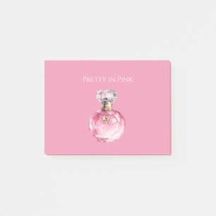 Notas Post-it® Frasco de perfume Pretty in Pink con amuleto de ca
