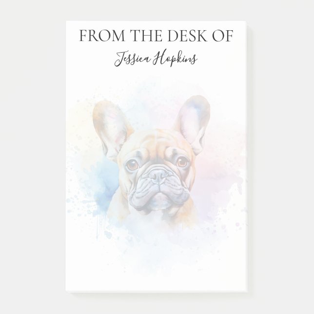 Notas Post-it® French Bulldog Lover Monogrammed Dog (Anverso)