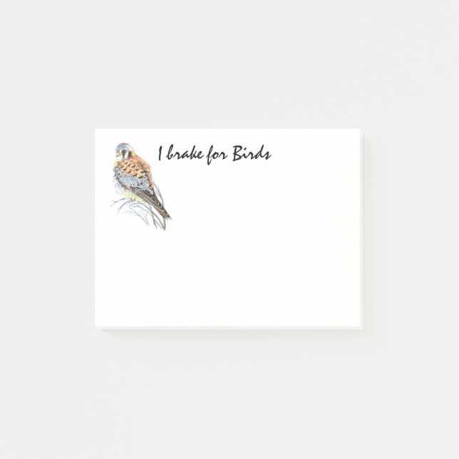 Notas Post-it® Freno para aves cita pájaro del Halcón de Kestrel (Anverso)