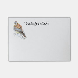 Notas Post-it® Freno para aves cita pájaro del Halcón de Kestrel