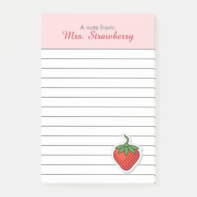 Notas Post-it® Fresa dulce rojo - personalizada (Anverso)