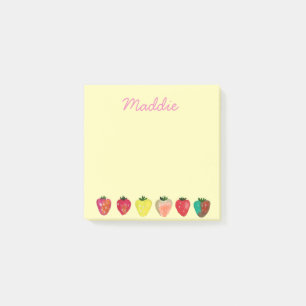 Notas Post-it® Fresa dulzura linda fruta acuarela