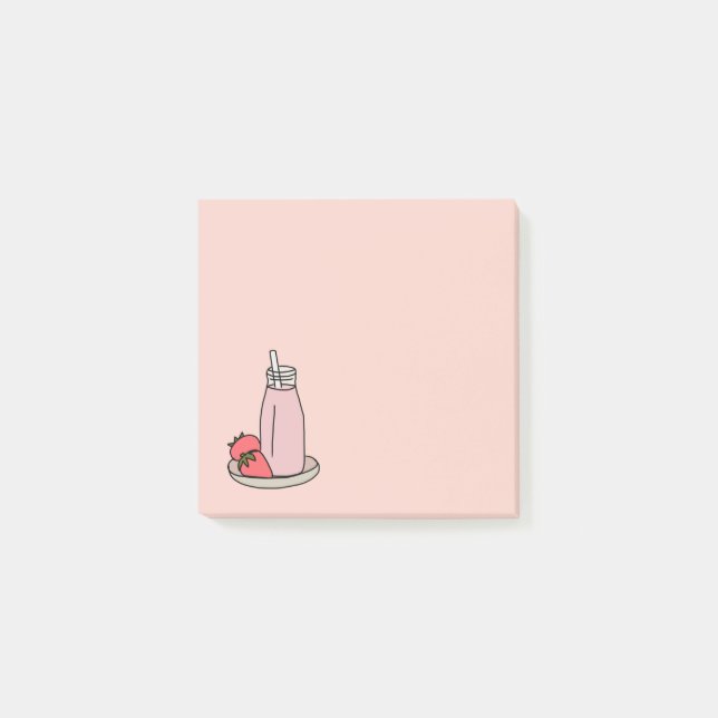 Notas Post-it® Fresa Milkshake retro rosa (Anverso)