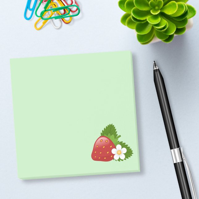 Notas Post-it® Fresa roja dulce en verde (Subido por el creador)