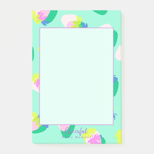 Notas Post-it® Fresa Verde azulada (Anverso)