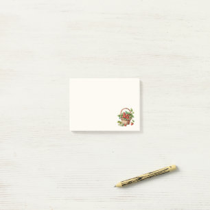 Notas Post-it® Fresas frescas en una canasta de mimbre
