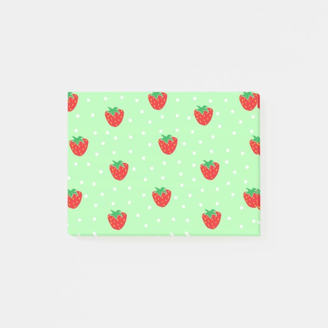 Notas Post-it® Fresas y verde menta de los lunares (Anverso)