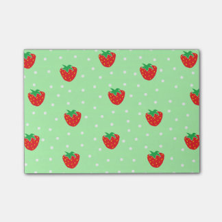 Notas Post-it® Fresas y verde menta de los lunares