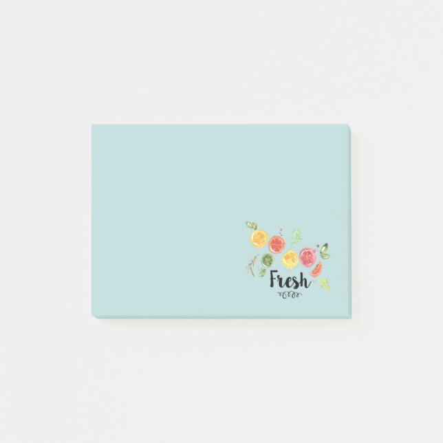 Notas Post-it® Fresco - Frutas cítricas en acuarela (Anverso)