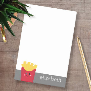Notas Post-it® Fries Kawaii francesas con nombre personalizado