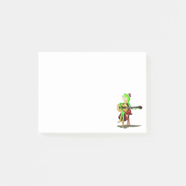 Notas Post-it® Frog Playing Guitar Funny Post-it® Notes (Anverso)