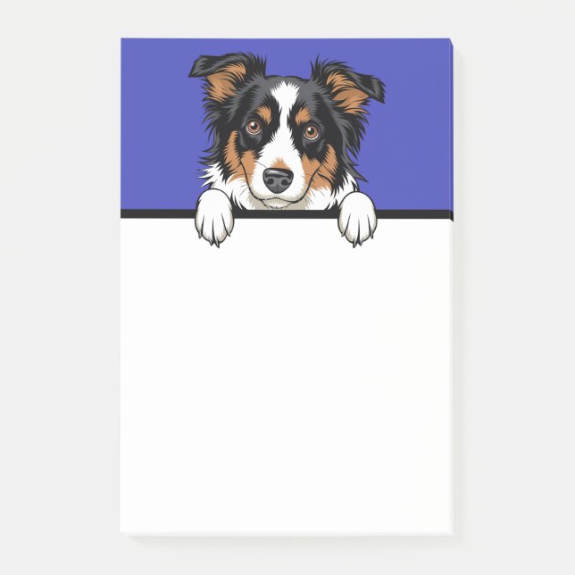 Notas Post-it® Frontera Collie Cute Pastel de Perro Cachorro Rega (Anverso)