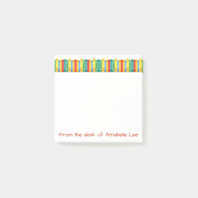Notas Post-it® Frontera de los libros (Anverso)