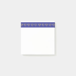 Notas Post-it® Frontera de Menorah del azul y del oro