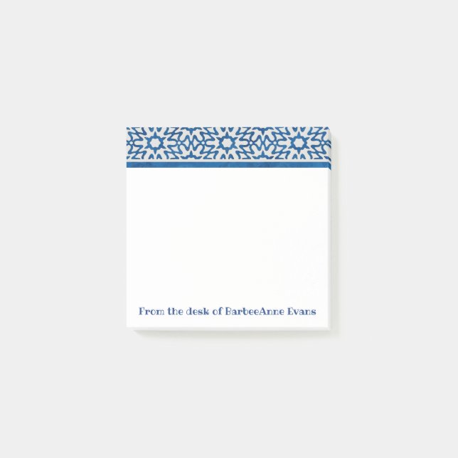 Notas Post-it® Frontera del azul de Delft (Anverso)