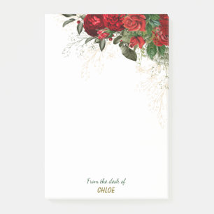 Notas Post-it® Frontera floral color de rosa elegante