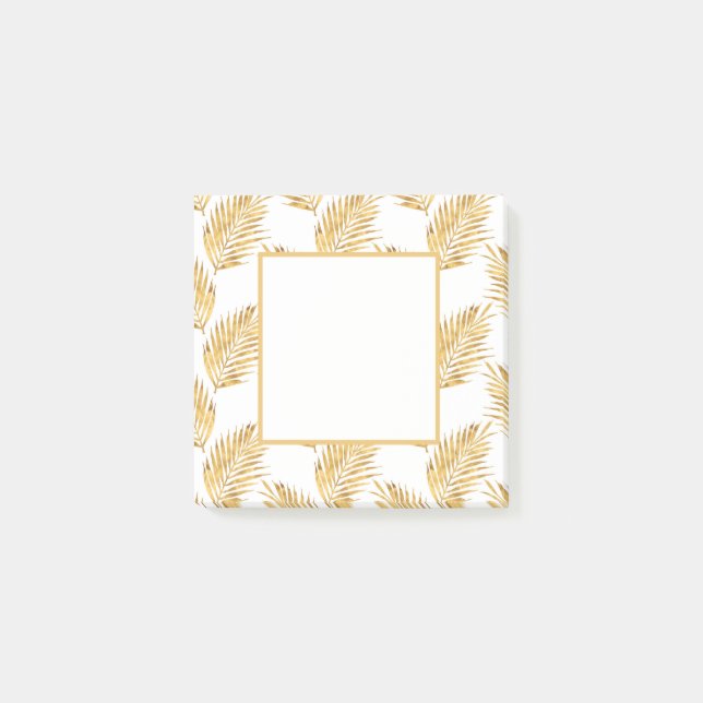 Notas Post-it® Fronteras de Palm Gold (Anverso)