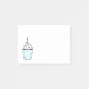 Notas Post-it® Frost Happy Birday Cupakes Cake Candle Bday
