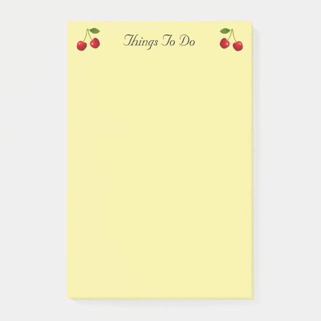 Notas Post-it® Frutas de cerezo en cosas amarillas por hacer (Anverso)