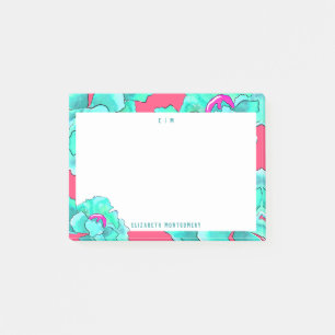 Notas Post-it® Fuchsia floral acuática moderna personalizada