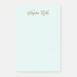 Notas Post-it® Fuente Retro Lindo y Estrellas Azul Pastel