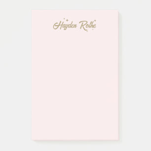Notas Post-it® Fuente retro rosa linda y estrellas