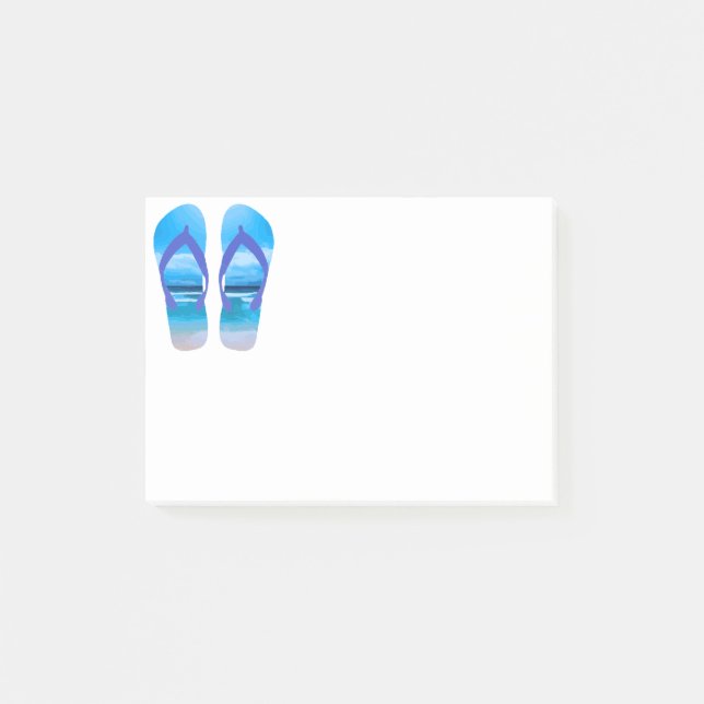 Notas Post-it® Fun Flip Flops Summer Beach Art para vacaciones (Anverso)