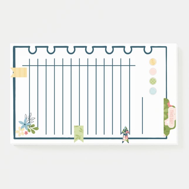 Notas Post-it® Fun Flowers & Tabs Notes Lrg Post-it Notes (Anverso)