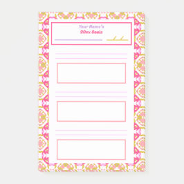 Notas Post-it® Fun Pink New Year Resolutions Goal Tracker