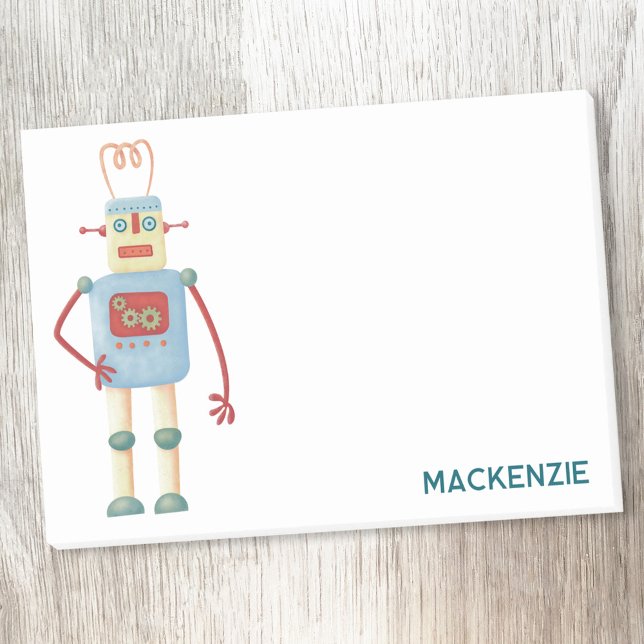 Notas Post-it® Fun Retro Robot Personalizado (Fun retro robot personalized Post It sticky notes)