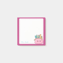 Notas Post-it® Funda de lápiz Kawaii personalizada para maestro a