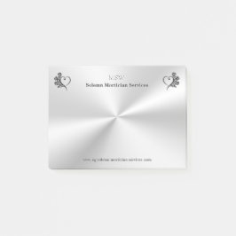 Notas Post-it® Funeral Morticius Services, Heart and Rosas