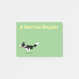 Notas Post-it® Funny Border Collie perro corriendo personalizado