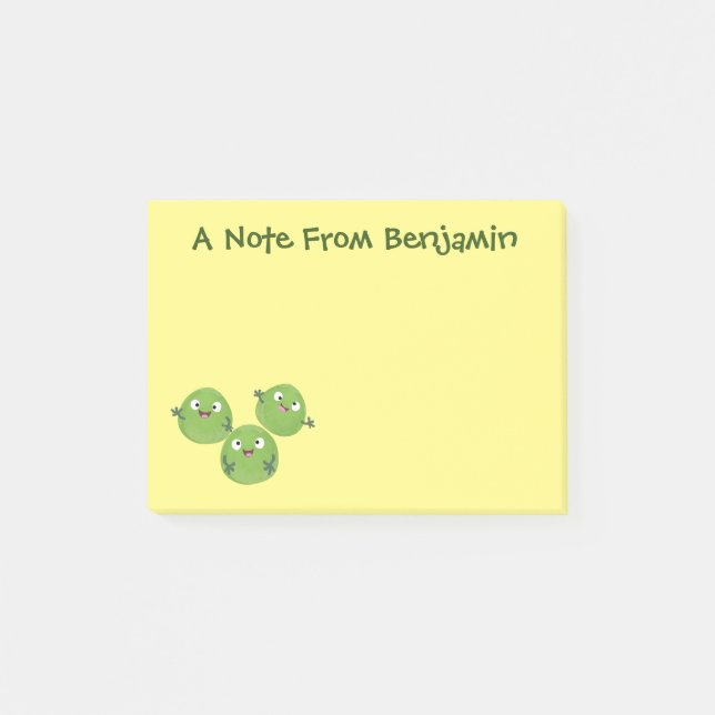 Notas Post-it® Funny Brussels brota personalizado de verduras (Anverso)