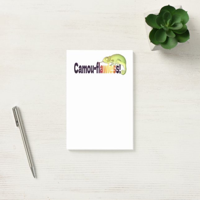 Notas Post-it® Funny Camou-flawless Chameleon Pun (Oficina)