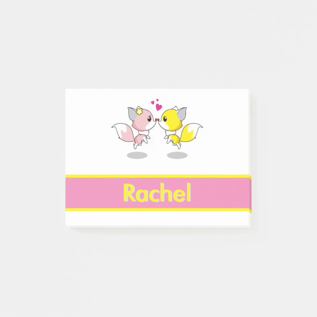 Notas Post-it® Funny Cute Fox personalizado (Anverso)
