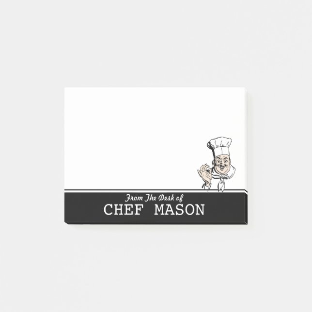 Notas Post-it® Funny Fat Chef Personalizado (Anverso)