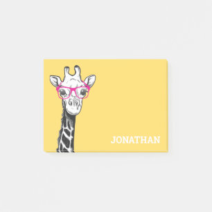 Notas Post-it® Funny Geek Giraffe Yellow