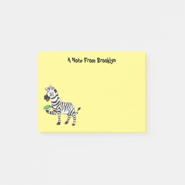 Notas Post-it® Funny ilustracion de personalizado de cebra (Anverso)