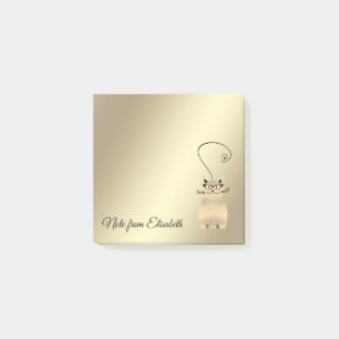 Notas Post-it® Funny lindo gato luminoso de oro brillante