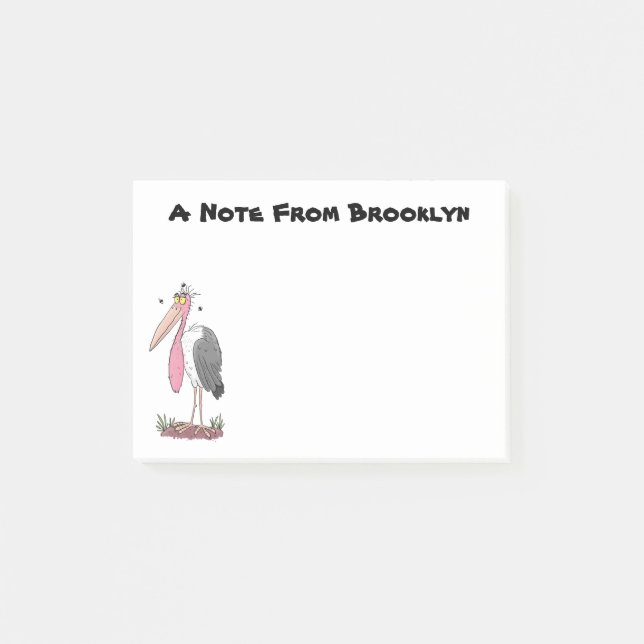 Notas Post-it® Funny marabou stork personalizado (Anverso)