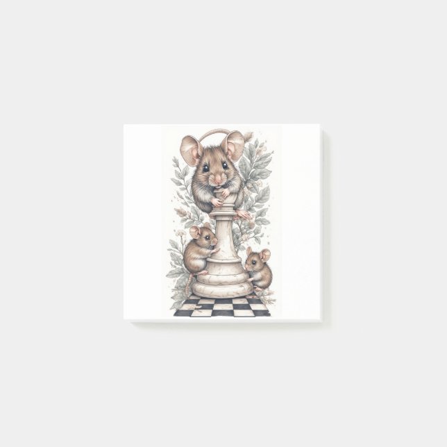 Notas Post-it® Funny Mice Playing Post-It Notes (Anverso)