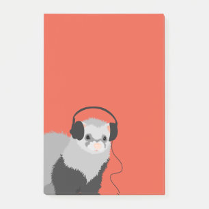 Notas Post-it® Funny Music Lover Ferret