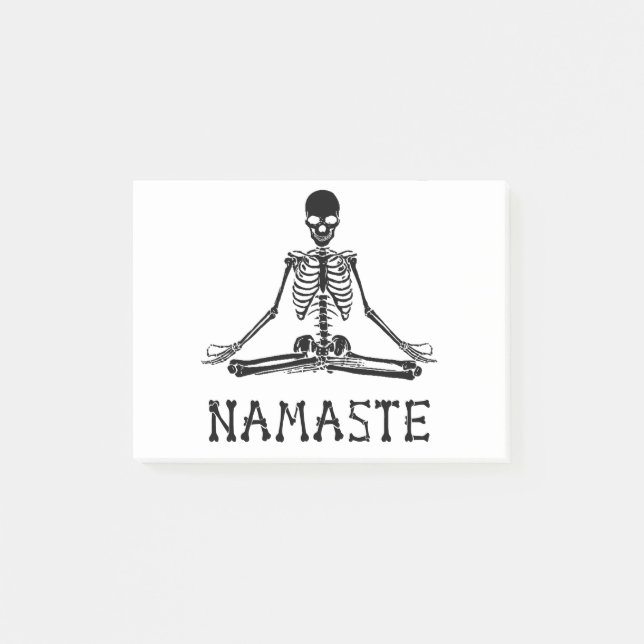 Notas Post-it® Funny Namaste Skeleton Yoga Skull Halloween Tee (Anverso)
