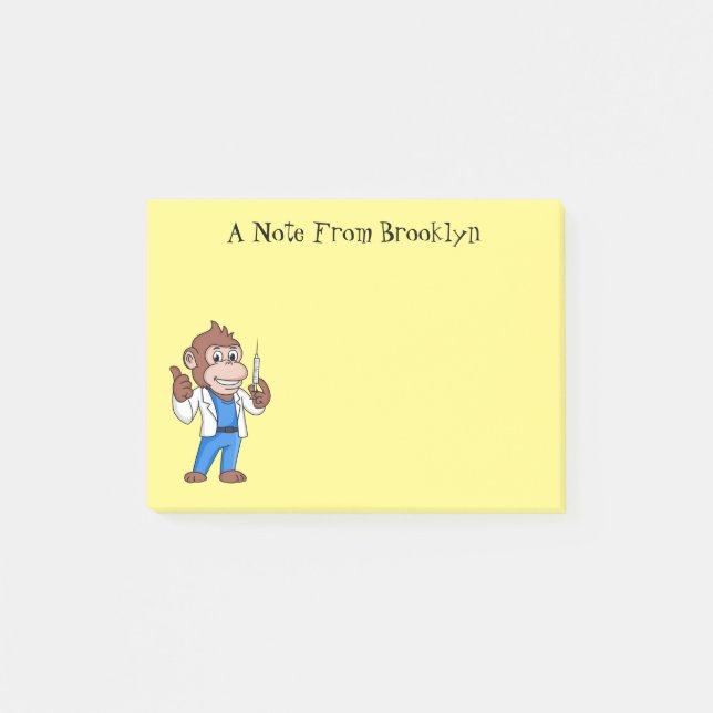 Notas Post-it® Funny orangutan ape personalizado médica (Anverso)
