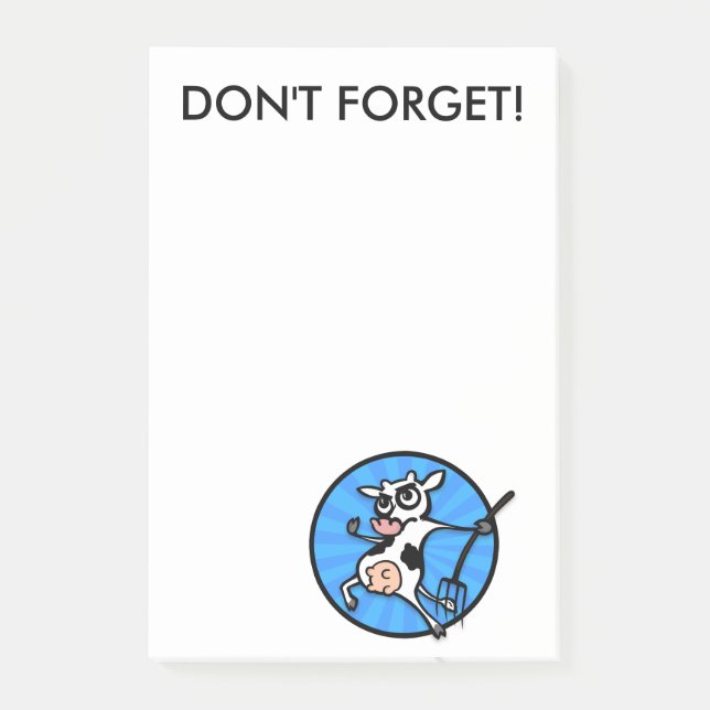 NOTAS POST-IT® FUNNY PERSONALIZADO COW POST IT NOTEPAD (Anverso)
